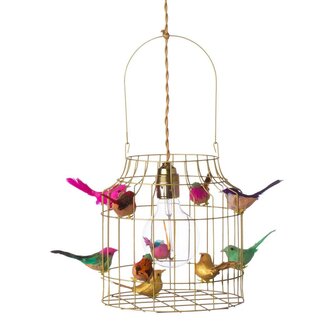  Hanging lamp with birds gold-mixed-small