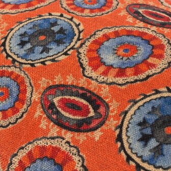 Akamba Tribal rechthoekig kussen Tangerine detail