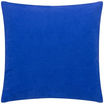 Archie getuft kussen kobalt roze achterkant