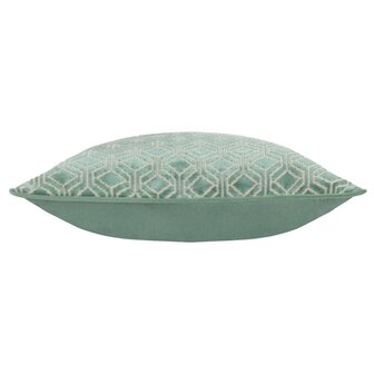 Avenue Velvet Jacquard Kussen Mint zijkant