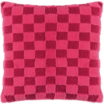 Check It Boucle fleecekussen Pinky Crush voorkant
