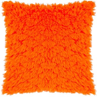 Fluff Ball kussen van imitatiebont Orange Fever voorkant