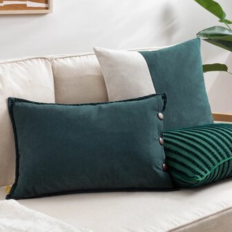 Giyla Chenille kussen blauwgroen sfeer
