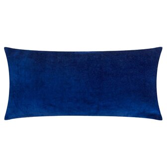 Laurel geborduurd fluwelen kussen roze blauw achterkant