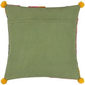 Poppy Cushion Kaki Roze  achterkant