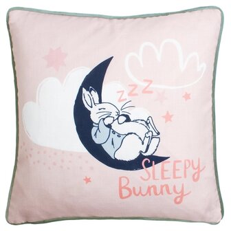 Sleepy Head Peter Rabbit&trade; Kussen roze voorkant