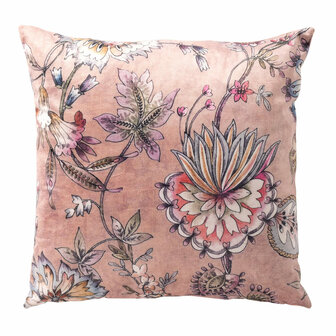 Flore &ndash; Sierkussen 45x45 cm &ndash; Bloemenprint &amp; Velvet 