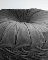 KAJA &ndash; Rond sierkussen &Oslash;40 cm &ndash; Charcoal Gray &ndash; Speelse velvet look 🖤✨