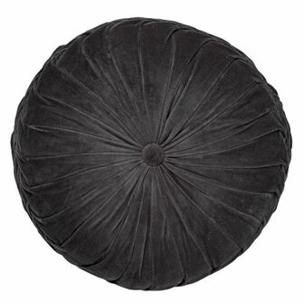 KAJA &ndash; Rond sierkussen &Oslash;40 cm &ndash; Charcoal Gray &ndash; Speelse velvet look 🖤✨