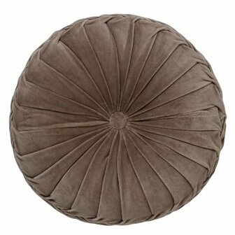 KAJA &ndash; Rond sierkussen &Oslash;40 cm &ndash; Driftwood &ndash; Speelse velvet look 🤎✨