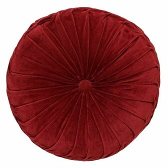KAJA &ndash; Rond sierkussen &Oslash;40 cm &ndash; Merlot &ndash; Diep rood velvet 🍷✨