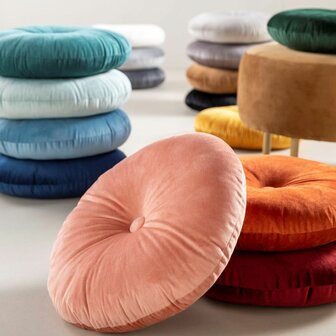 Olly &ndash; &Oslash;40 cm &ndash; Rond velvet sierkussen &ndash; Mountain View 🌲