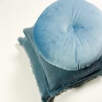 Olly &ndash; &Oslash;40 cm &ndash; Rond velvet sierkussen &ndash; Provincial Blue 💎