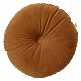 Olly &ndash; &Oslash;40 cm &ndash; Rond velvet sierkussen &ndash; Tobacco Brown 🤎
