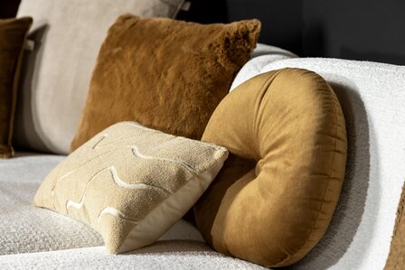 Olly &ndash; &Oslash;40 cm &ndash; Rond velvet sierkussen &ndash; Tobacco Brown 🤎