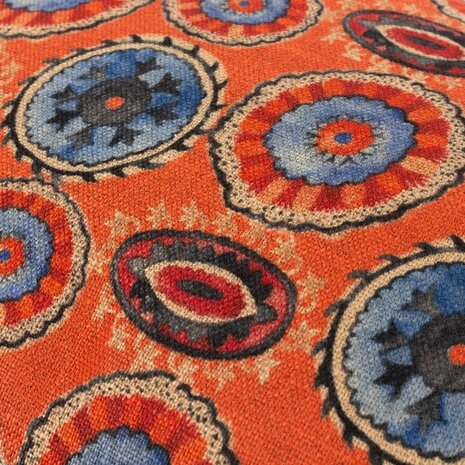 Akamba Tribal rechthoekig kussen Tangerine detail