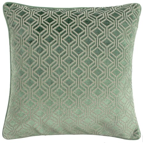 Avenue Velvet Jacquard Kussen Mint voorkant