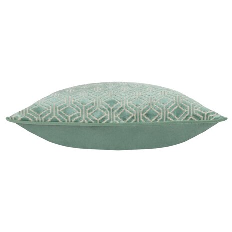 Avenue Velvet Jacquard Kussen Mint zijkant