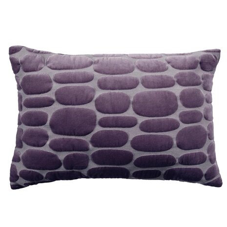 Boulder geborduurd kussen Plum voorkant