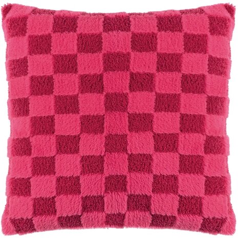 Check It Boucle fleecekussen Pinky Crush voorkant