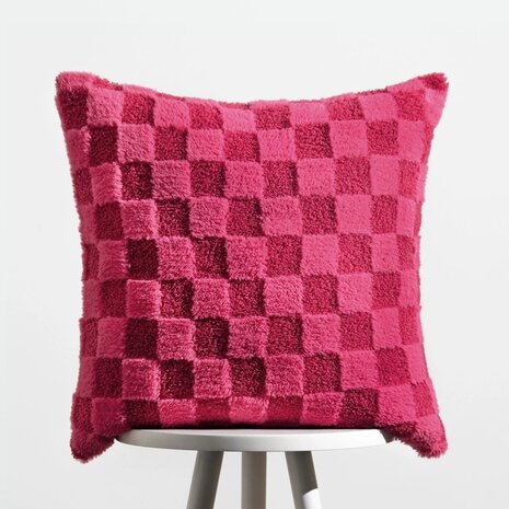 Check It Boucle fleecekussen Pinky Crush op kruk