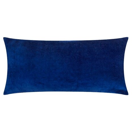 Laurel geborduurd fluwelen kussen roze blauw achterkant
