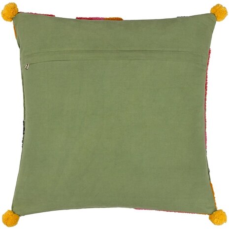 Poppy Cushion Kaki Roze  achterkant