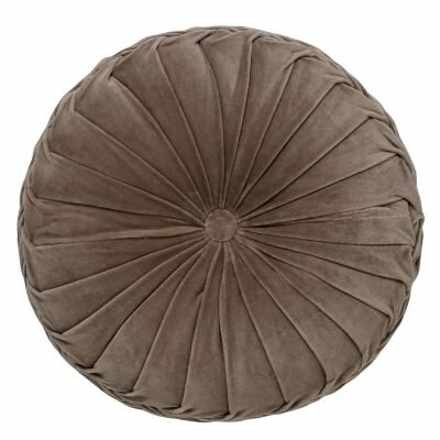 KAJA – Rond sierkussen Ø40 cm – Driftwood – Speelse velvet look 🤎✨