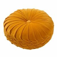 KAJA – Rond sierkussen Ø40 cm – Golden Glow – Zonnige velvet stijl 💛✨