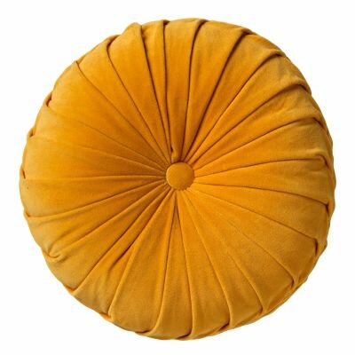 KAJA – Rond sierkussen Ø40 cm – Golden Glow – Zonnige velvet stijl 💛✨