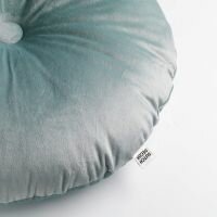 Olly – Ø40 cm – Rond velvet sierkussen – Jadeite 🌿