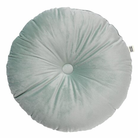 Olly – Ø40 cm – Rond velvet sierkussen – Jadeite 🌿