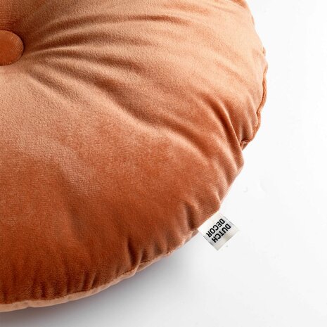 Olly – Ø40 cm – Rond velvet sierkussen – Muted Clay 🌸