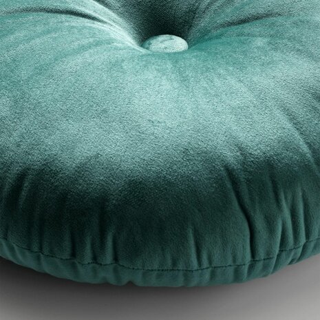 Olly – Ø40 cm – Rond velvet sierkussen – Sagebrush Green 🌿