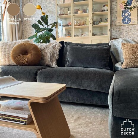 Olly – Ø40 cm – Rond velvet sierkussen – Tobacco Brown 🤎