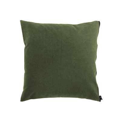 Stonewashed canvas kussenhoes - Olijfgroen
