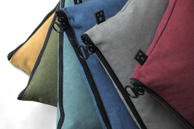 Stonewashed canvas kussenhoes - Grijs 50x50