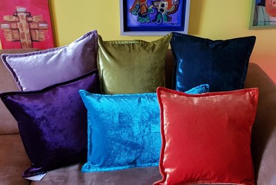 Velvet hoes - koraal 45x45