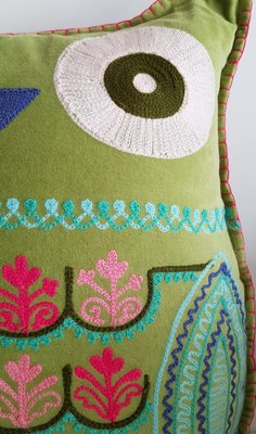 Cotton velvet Uil - groen