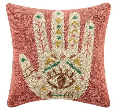 Handgeknoopt kussen met Hamsa hand - 40x40