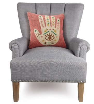 Handgeknoopt kussen met Hamsa hand - 40x40