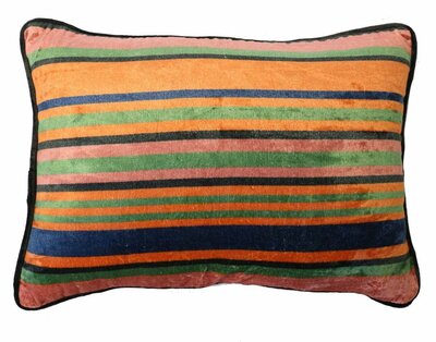 Gestreept velvet kussen 35x50