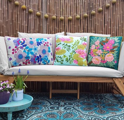 Sierkussen bloemen grijs - 40x60