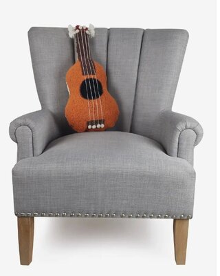 Handgeknoopt kussen Ukelele - 25x55