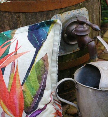Outdoor kussen met bloemen - 58x58
