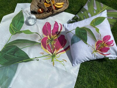 Lillies on Fire - outdoor pillow 