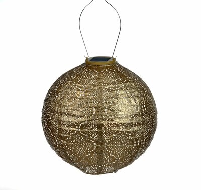 Lumiz Solar Lampion Bazaar Rond - Solar tuinverlichting - 30 cm - Goud