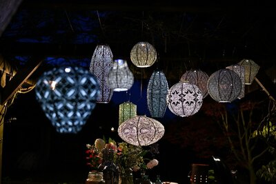 Lumiz Solar Lampion Bazaar Rond - Solar tuinverlichting - 30 cm - Goud