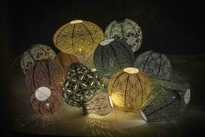 Lumiz Solar Lampion Ikat Bulb - Solar tuinverlichting - 16 cm - Groen