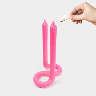 Twist kaars - Pink